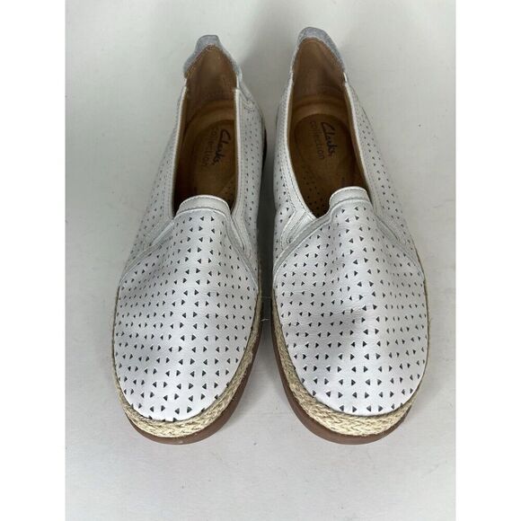 Clarks Collection Shoes Slip Ons Women Size 8W White Synthetic - Picture 12 of 12